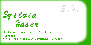 szilvia haser business card